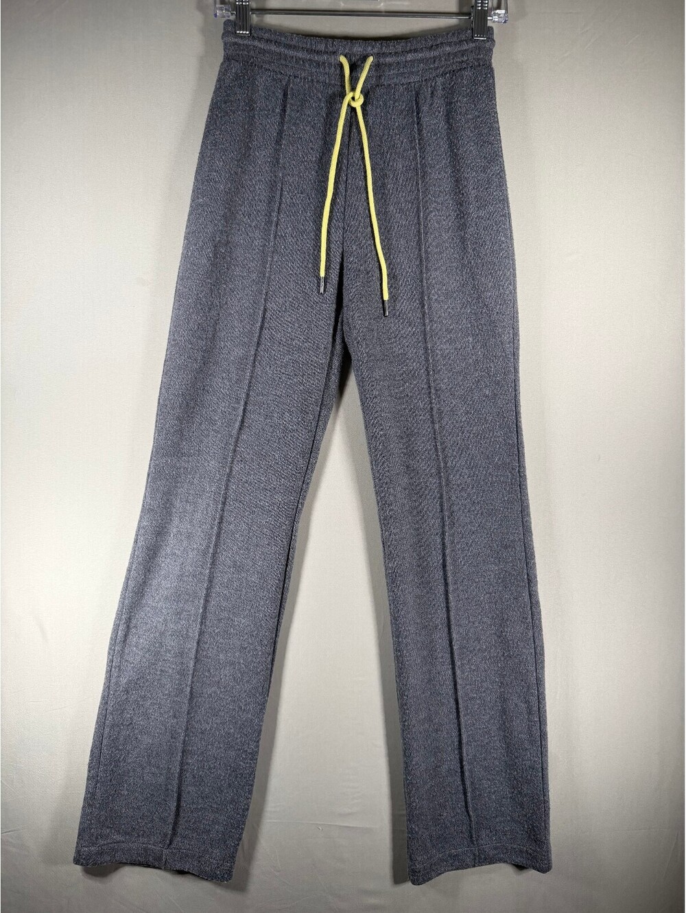 Daily Practice Dark Grey Knit Jogger Pants with Yellow Drawstring XXS Comfy